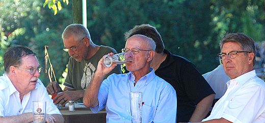 Dr. Klaus-Norbert Münch, Norbert Sander, Hans-Peter Metzen auf der Terrasse